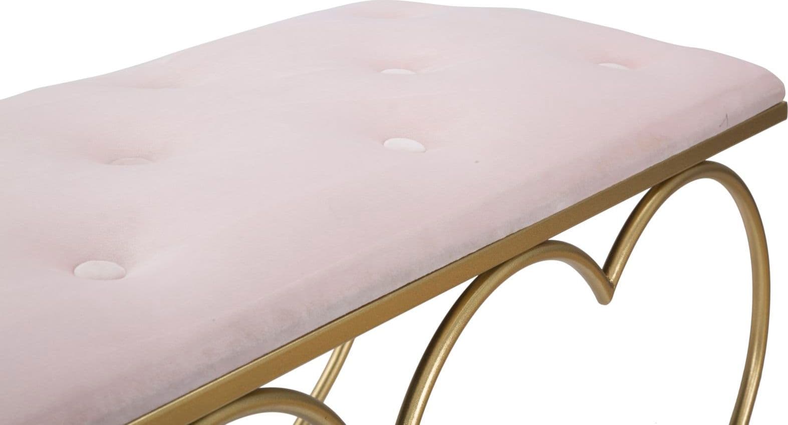 Panca "Heart" in poliestere struttura in metallo color oro per interni in Panche contenitore Decor Space - Altamura, commercioVirtuoso.it