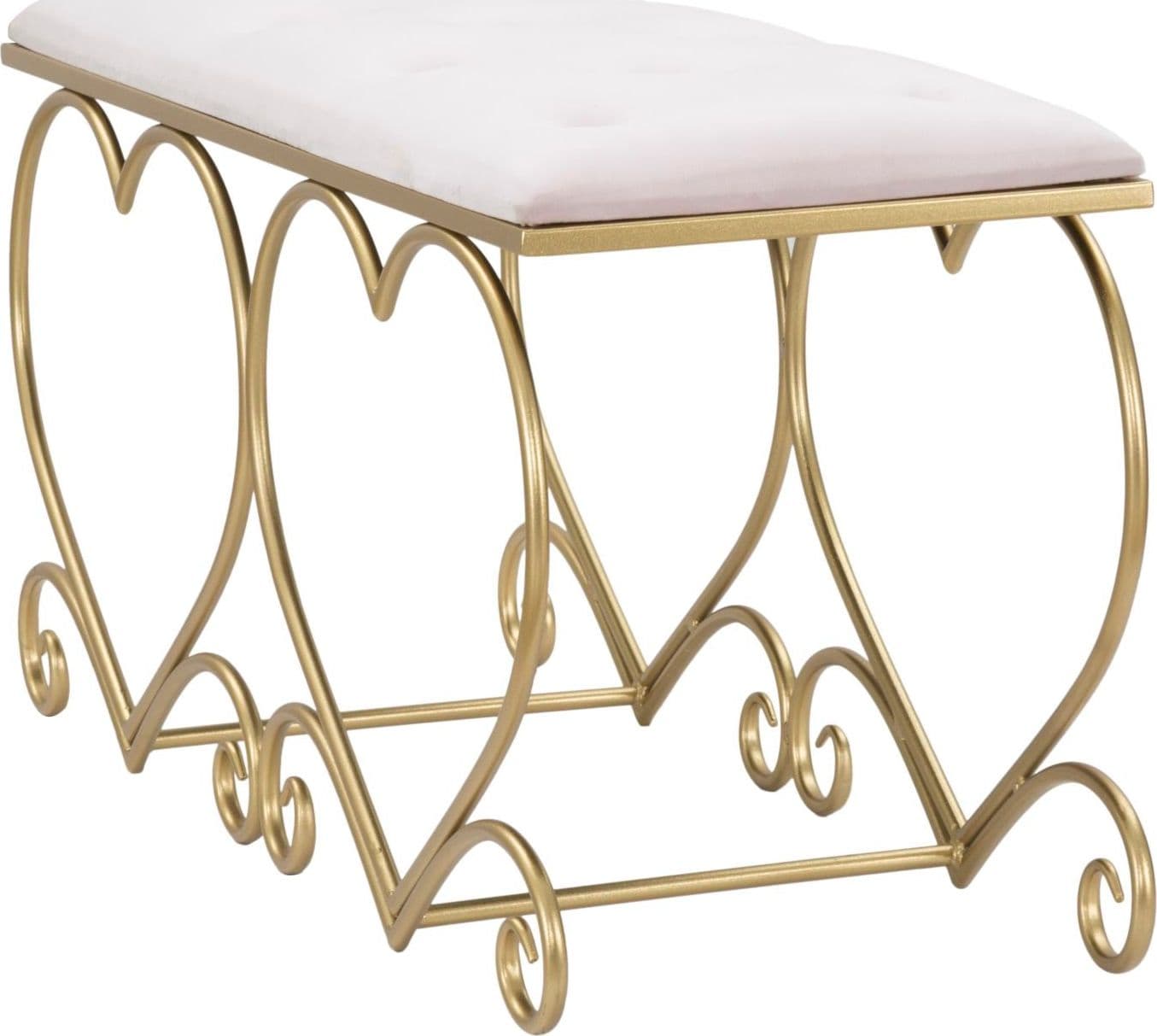 Panca "Heart" in poliestere struttura in metallo color oro per interni in Panche contenitore Decor Space - Altamura, commercioVirtuoso.it