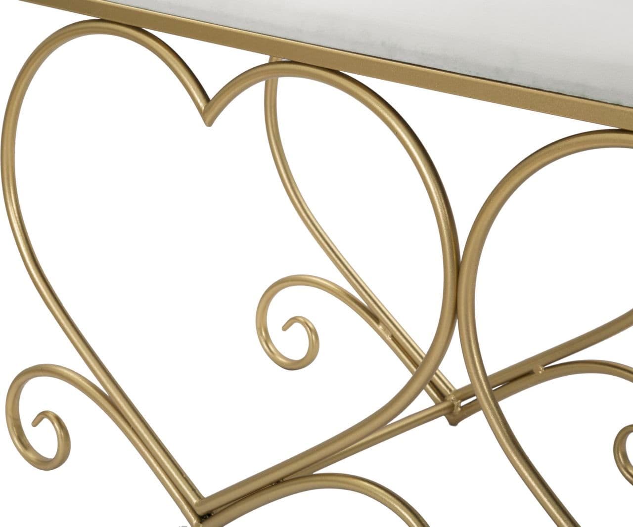 Panca "Heart" in poliestere struttura in metallo color oro per interni in Panche contenitore Decor Space - Altamura, commercioVirtuoso.it