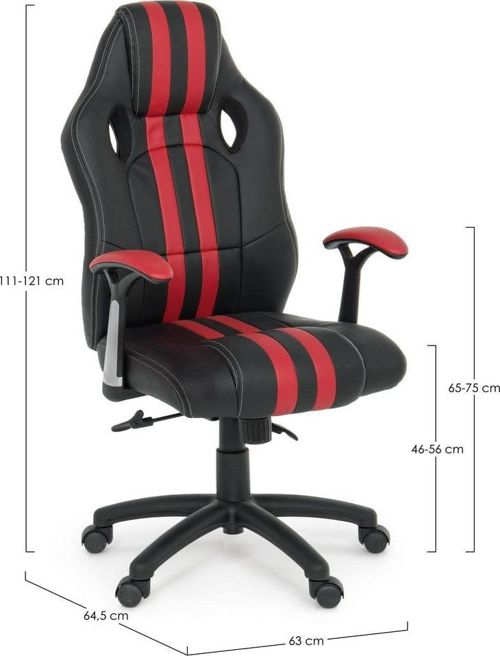 Poltrona "Spider" da gaming ed ufficio ergonomica, con braccioli, schienale reclinabile e ruote - 21