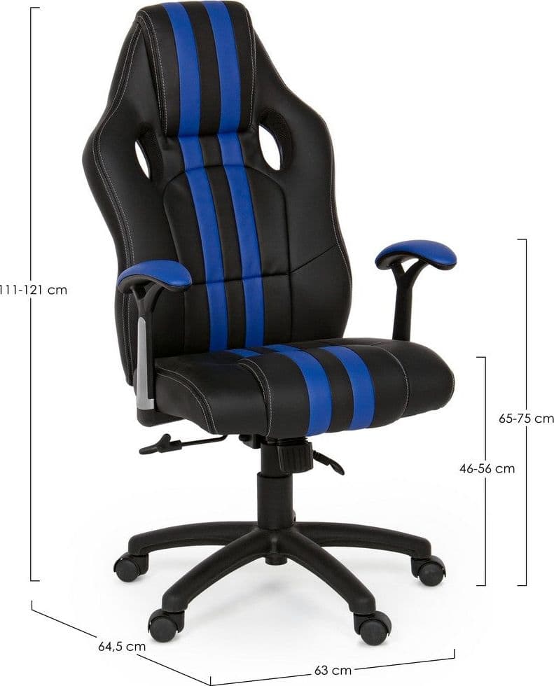 Poltrona "Spider" da gaming ed ufficio ergonomica, con braccioli, schienale reclinabile e ruote - 30