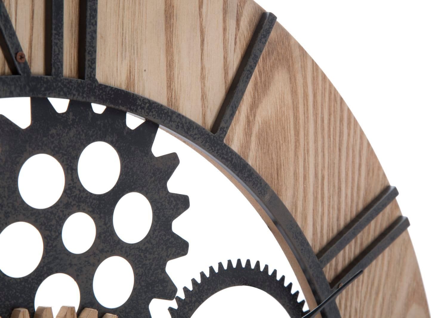 Orologio da parete con ingranaggi in ferro e legno MDF per salotto e cucina in Orologi da parete Decor Space - Altamura, commercioVirtuoso.it