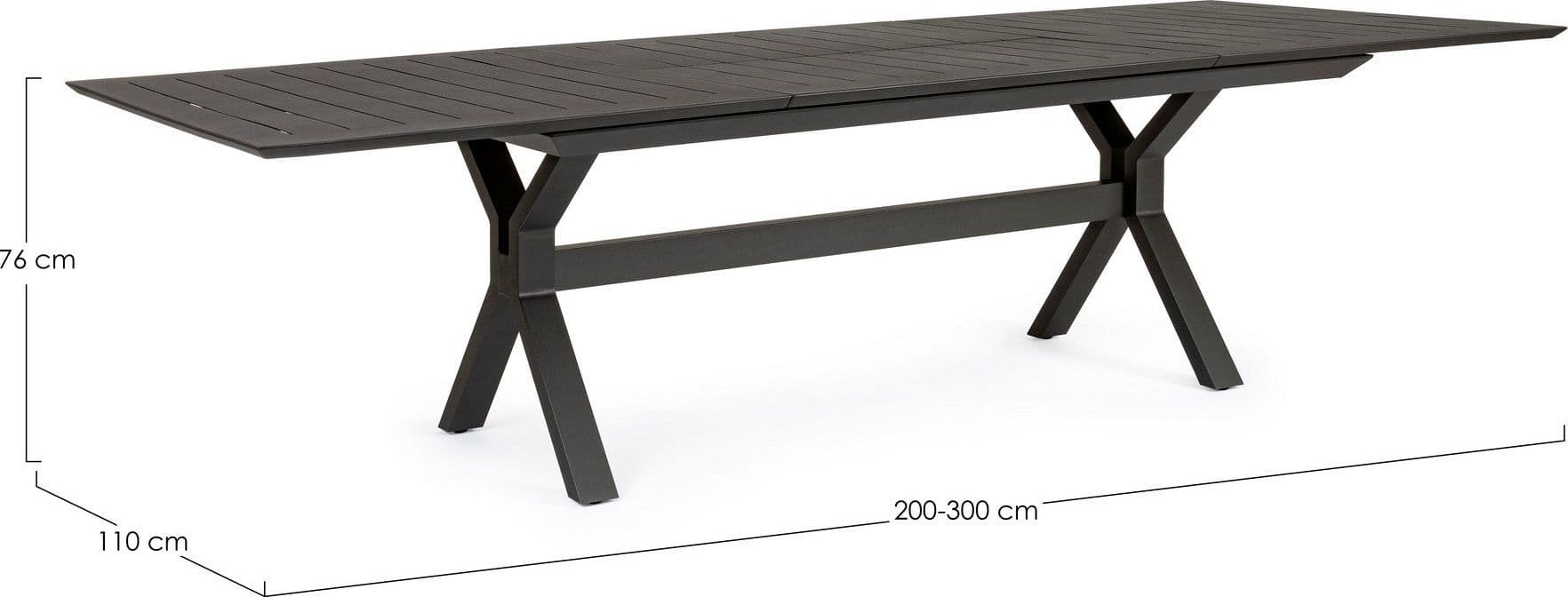 Tavolo allungabile "Kenyon" con struttura in alluminio, prolunga centrale, per esterno in Tavoli standard Decor Space - Altamura, commercioVirtuoso.it