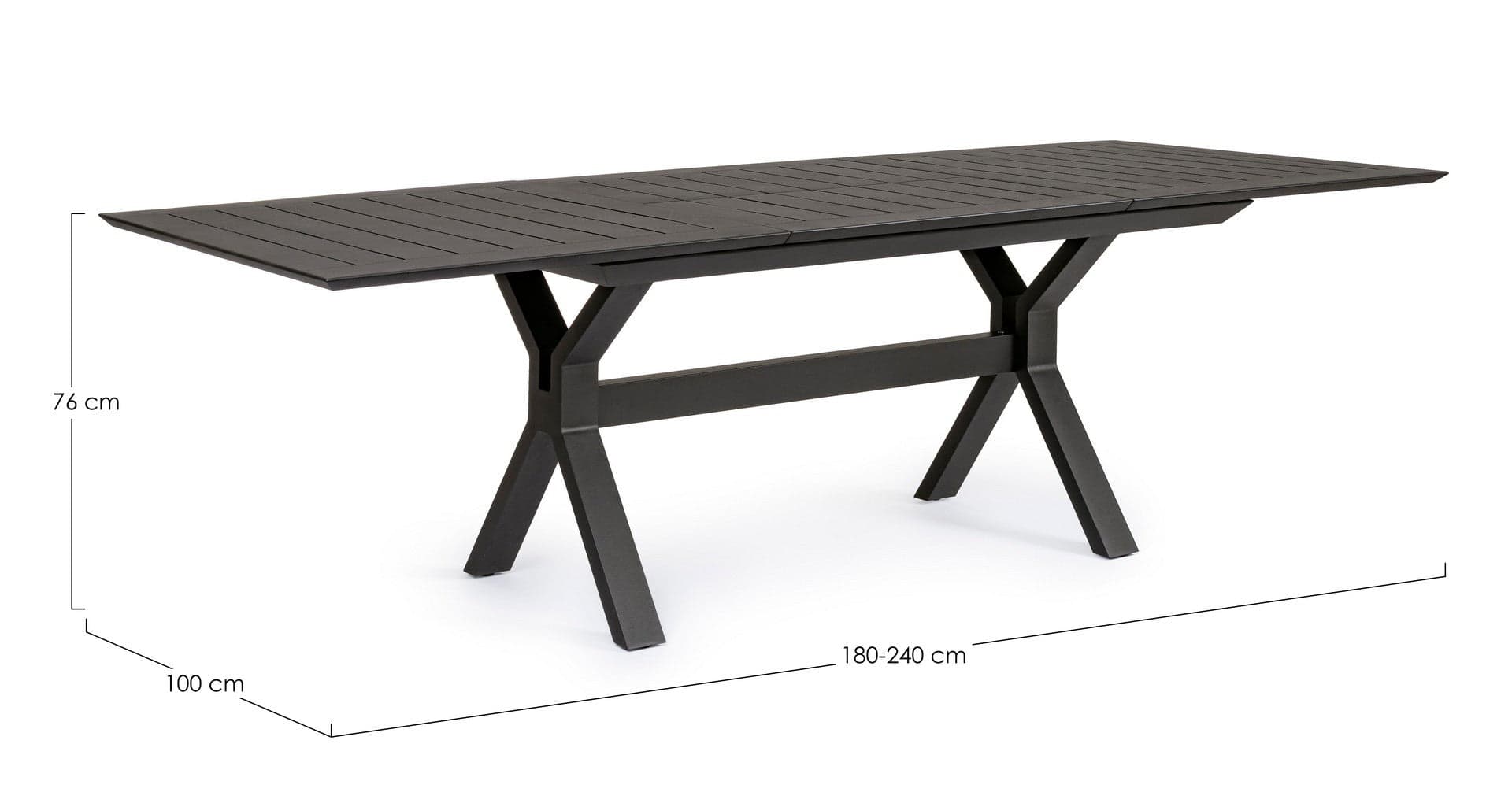 Tavolo allungabile "Kenyon" con struttura in alluminio, prolunga centrale, per esterno in Tavoli standard Decor Space - Altamura, commercioVirtuoso.it