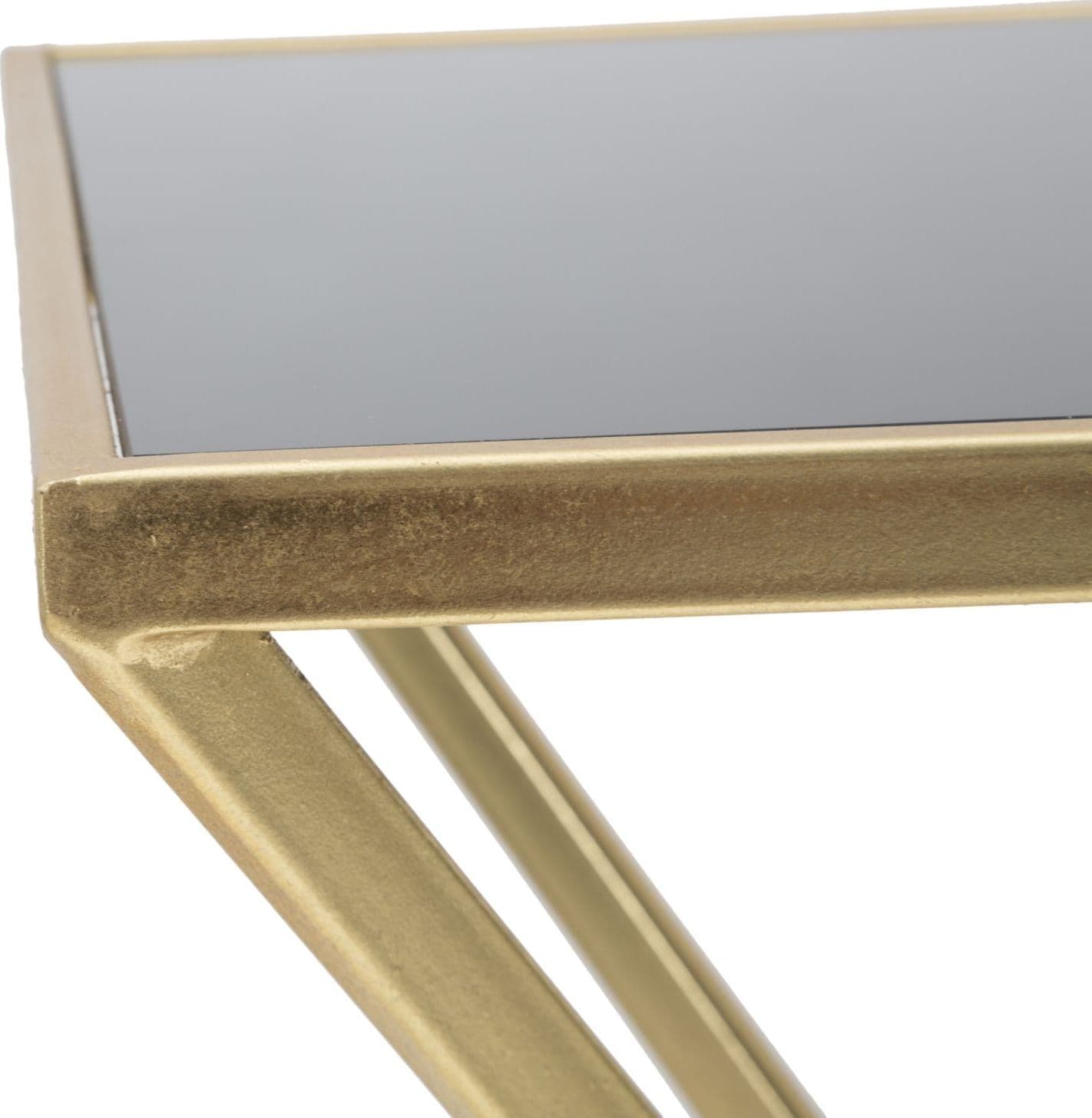 Tavolo da caffè "Piramid" struttura in ferro color oro e vetro per interni in Console e tavoli da divano Decor Space - Altamura, commercioVirtuoso.it