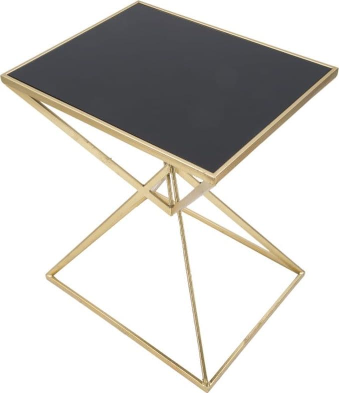 Tavolo da caffè "Piramid" struttura in ferro color oro e vetro per interni in Console e tavoli da divano Decor Space - Altamura, commercioVirtuoso.it