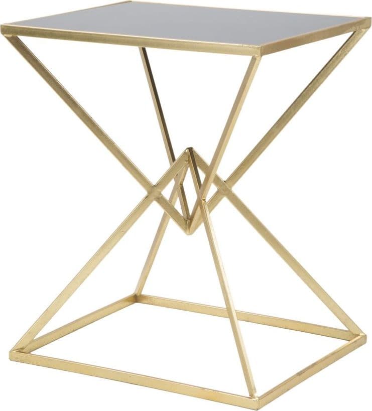 Tavolo da caffè "Piramid" struttura in ferro color oro e vetro per interni in Console e tavoli da divano Decor Space - Altamura, commercioVirtuoso.it