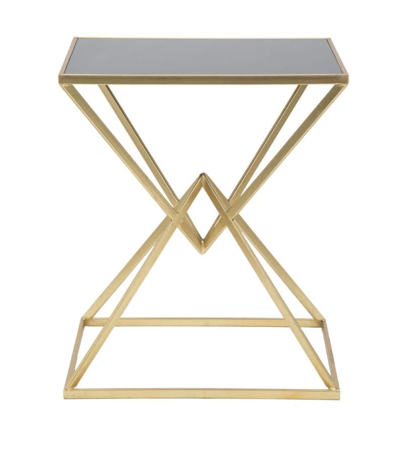 Tavolo da caffè "Piramid" struttura in ferro color oro e vetro per interni in Console e tavoli da divano Decor Space - Altamura, commercioVirtuoso.it