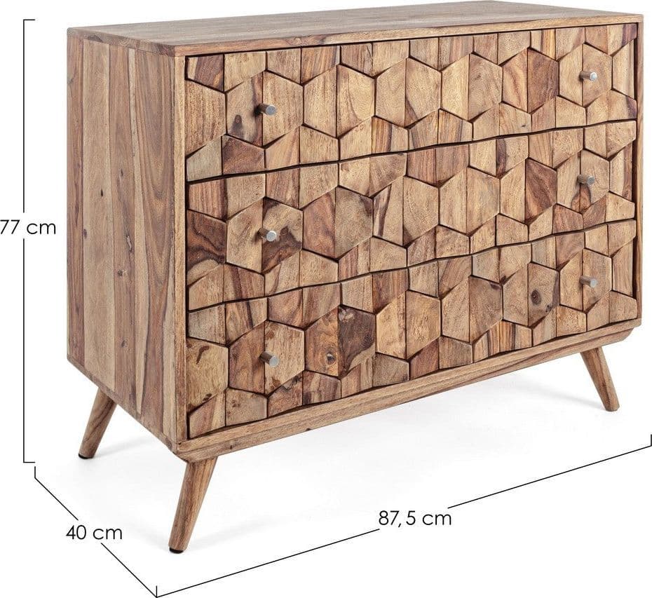 Cassettiera "Kant" per interno, con 3 Cassetti, 92 x 44 x 67 cm in Cassettiere Decor Space - Altamura, commercioVirtuoso.it