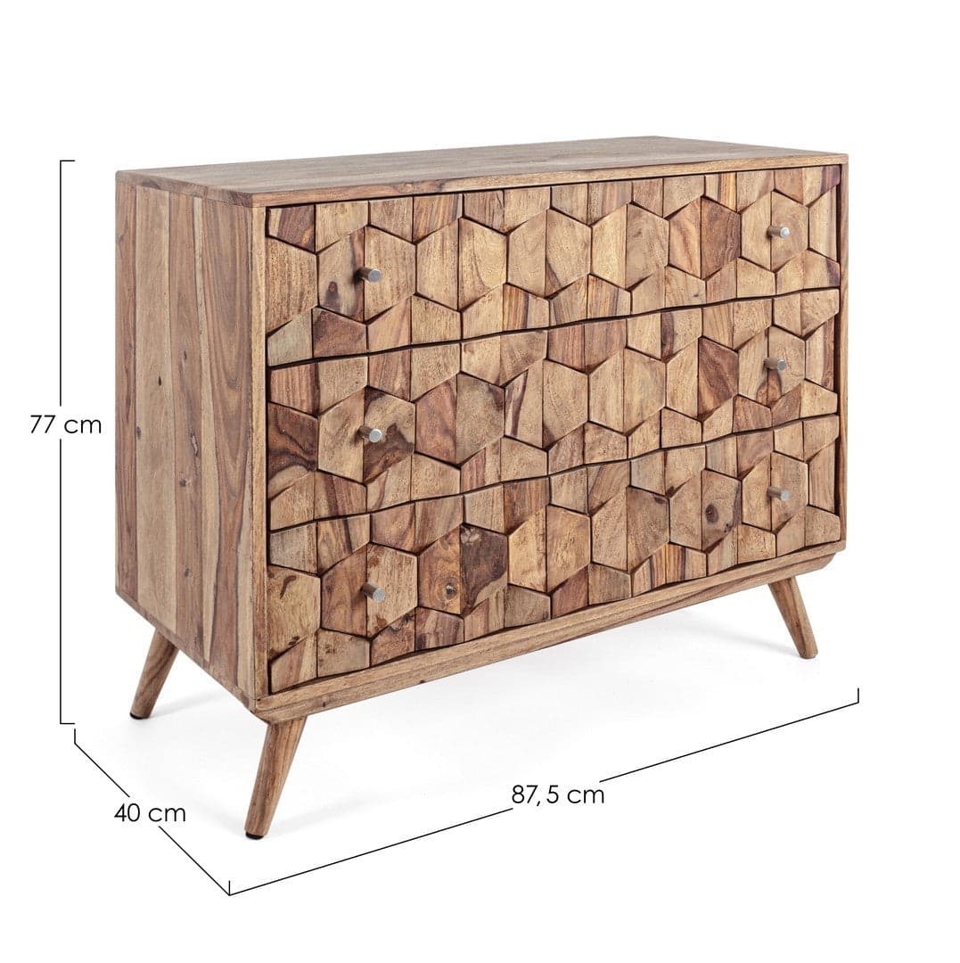 Cassettiera "Kant" per interno, con 3 Cassetti, 92 x 44 x 67 cm in Cassettiere Decor Space - Altamura, commercioVirtuoso.it