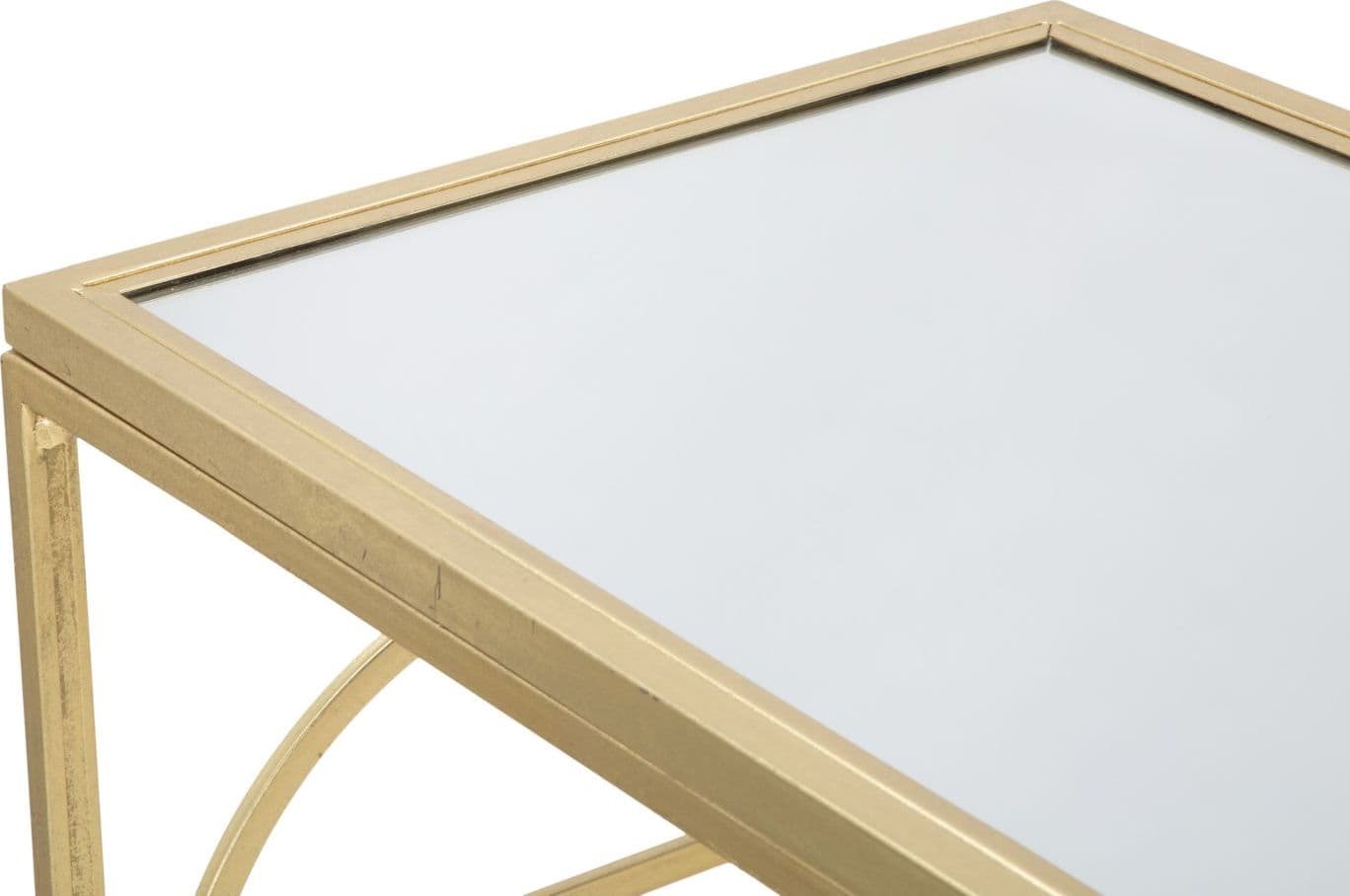 Console "Marie" con struttura in ferro color oro e vetro per interni in Credenze Decor Space - Altamura, commercioVirtuoso.it