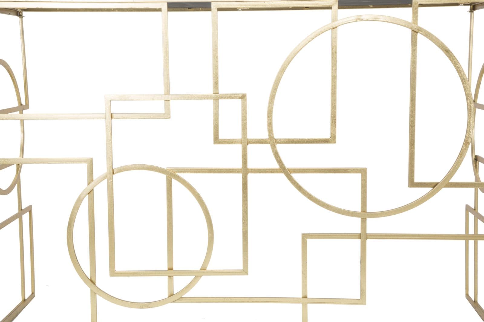 Console "Marie" con struttura in ferro color oro e vetro per interni in Credenze Decor Space - Altamura, commercioVirtuoso.it
