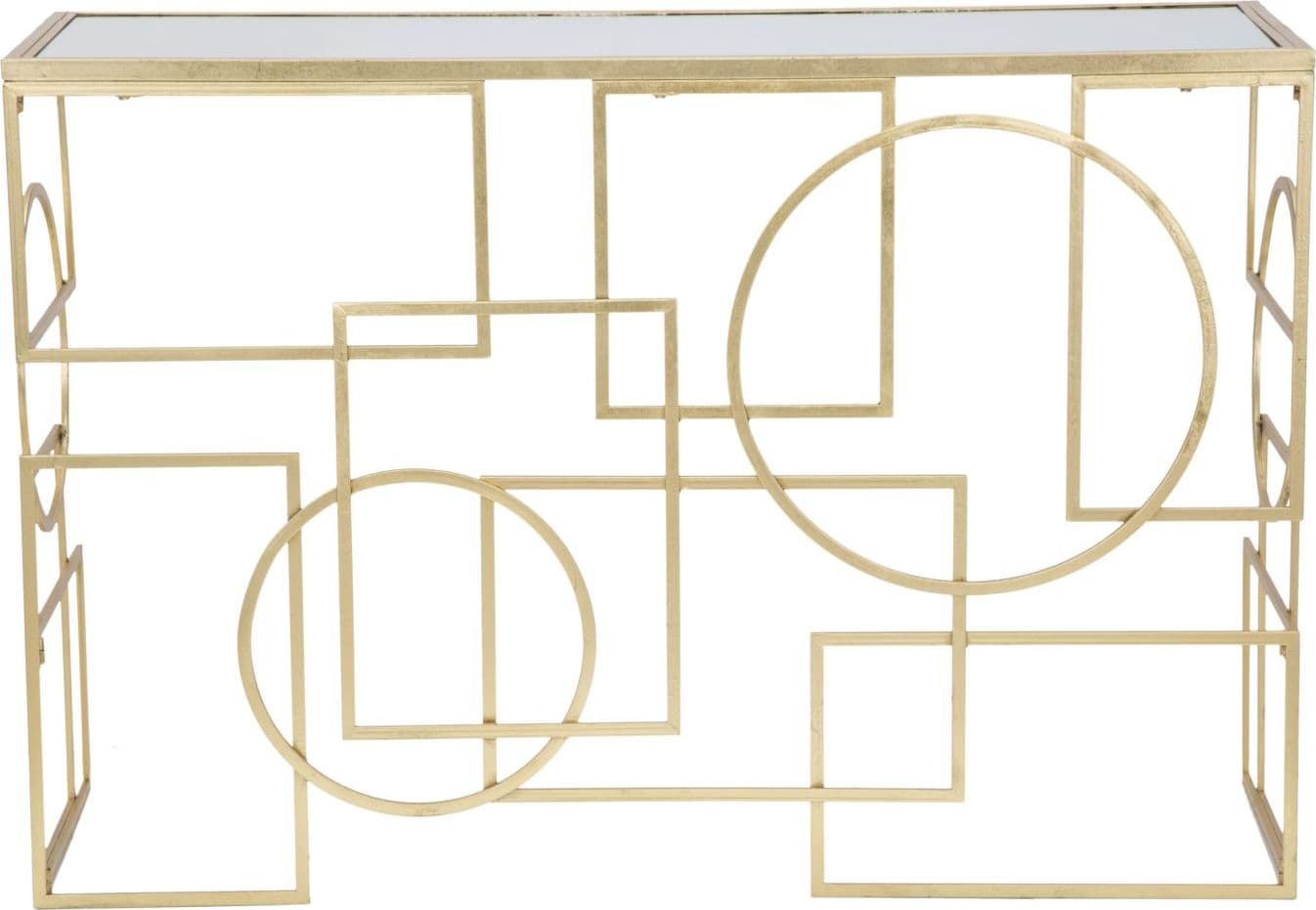 Console "Marie" con struttura in ferro color oro e vetro per interni in Credenze Decor Space - Altamura, commercioVirtuoso.it