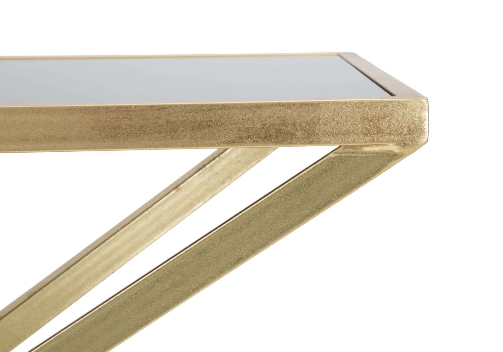 Console "Piramid" struttura in ferro color oro e vetro per interni in Credenze Decor Space - Altamura, commercioVirtuoso.it