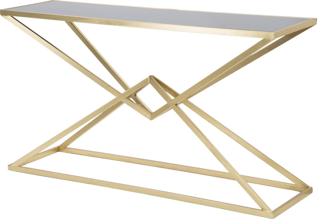 Console "Piramid" struttura in ferro color oro e vetro per interni in Credenze Decor Space - Altamura, commercioVirtuoso.it
