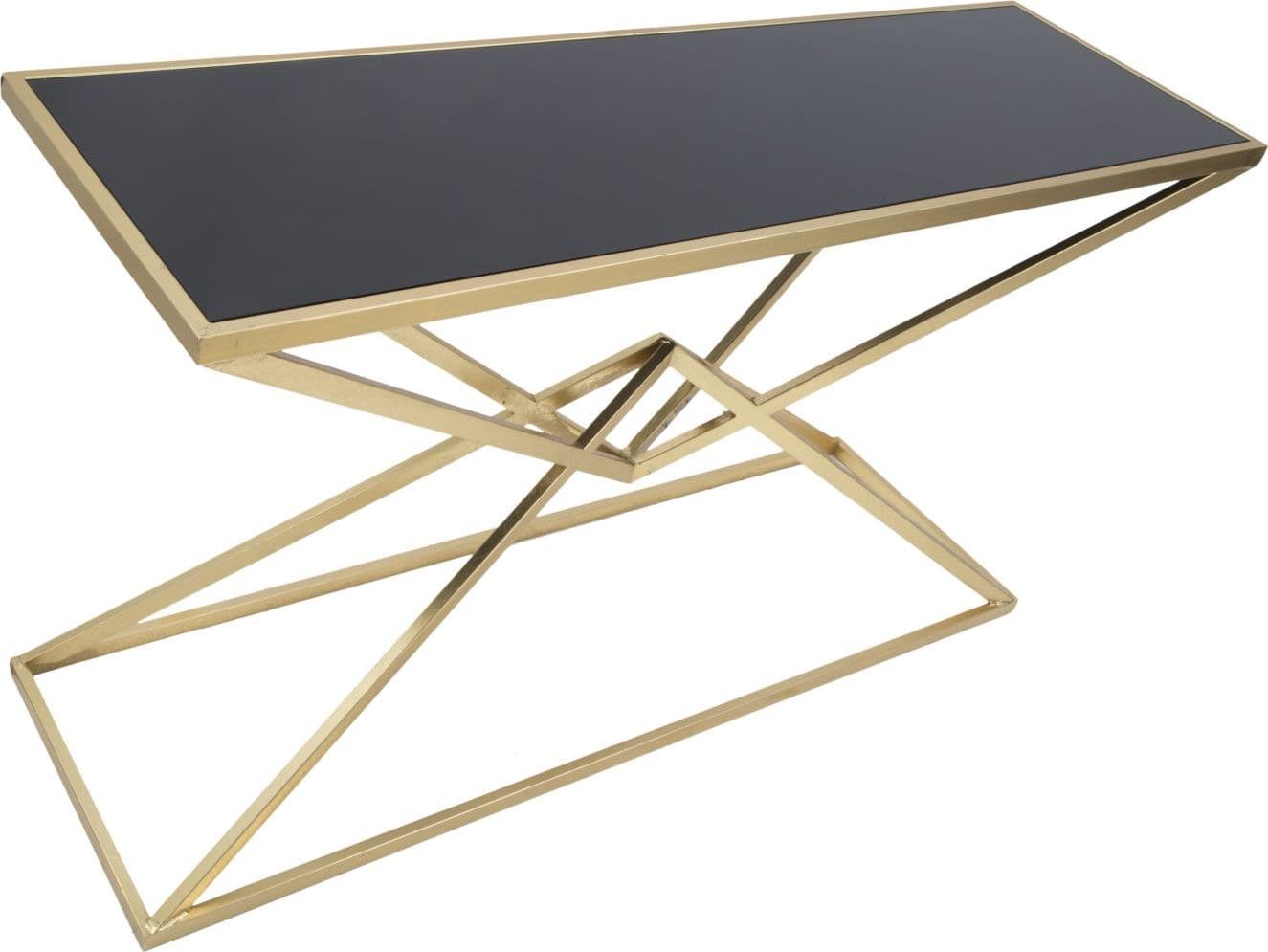 Console "Piramid" struttura in ferro color oro e vetro per interni in Credenze Decor Space - Altamura, commercioVirtuoso.it