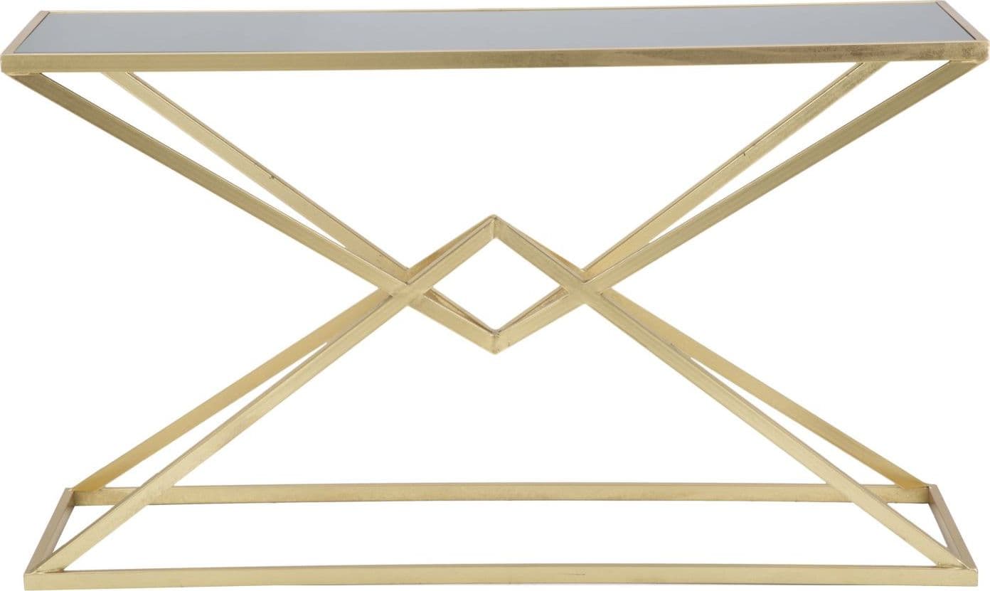 Console "Piramid" struttura in ferro color oro e vetro per interni in Credenze Decor Space - Altamura, commercioVirtuoso.it