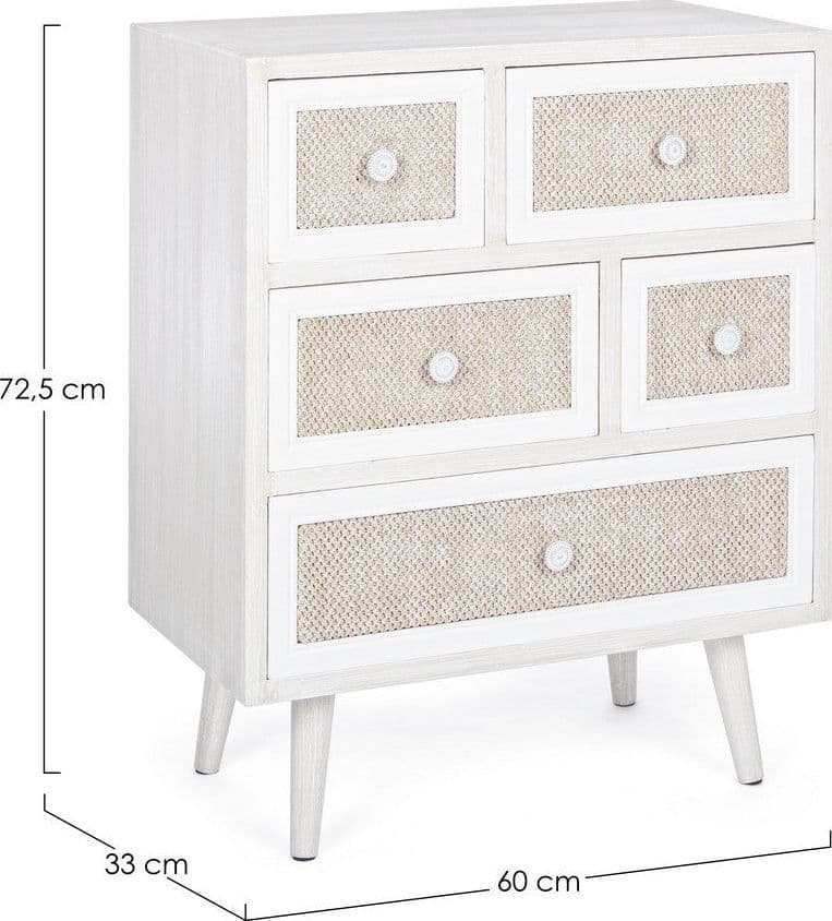 Cassettiera "Montiel" per interno, con 6 Cassetti, 66.5 x 36.5 x 76.5 cm in Cassettiere Decor Space - Altamura, commercioVirtuoso.it