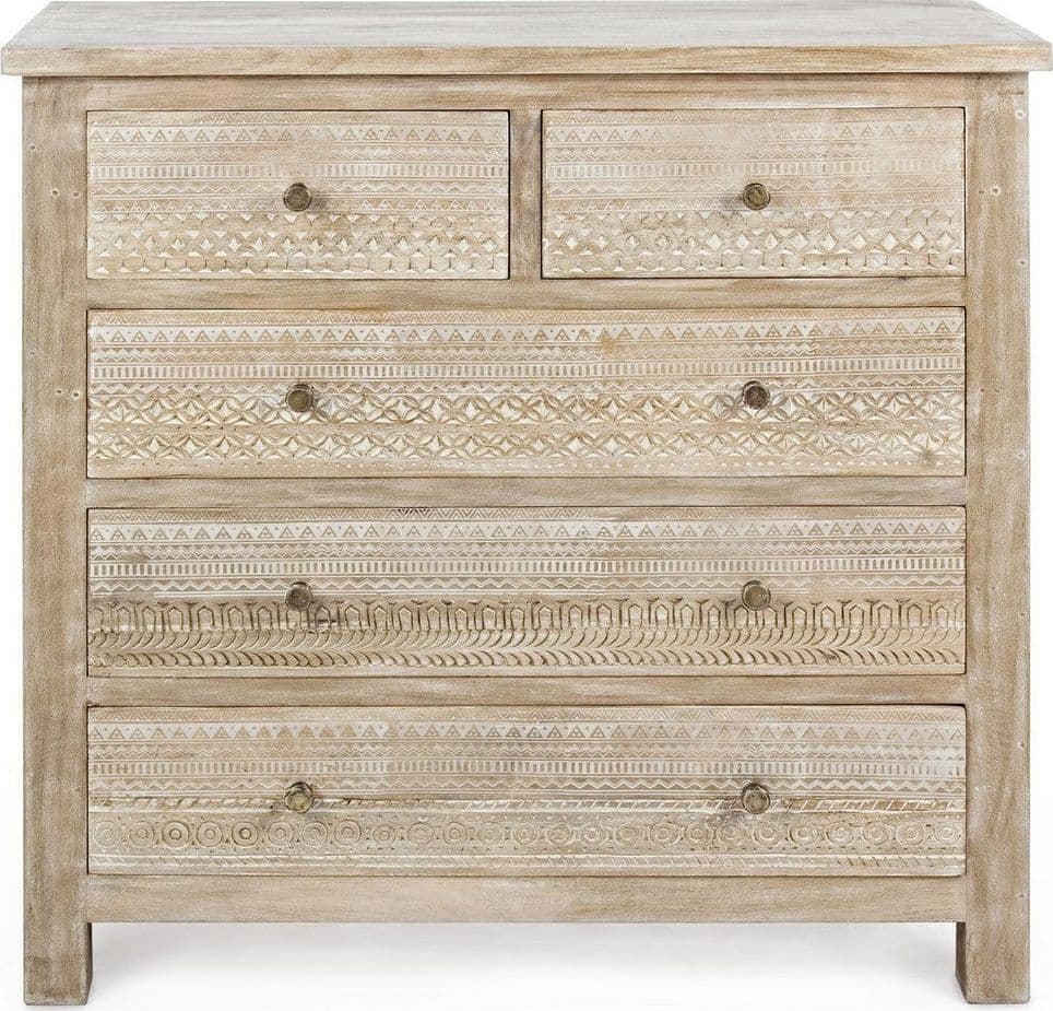 Cassettiera "Mayra" per interno, con 5 Cassetti, 98 x 45 x 98 cm in Cassettiere Decor Space - Altamura, commercioVirtuoso.it