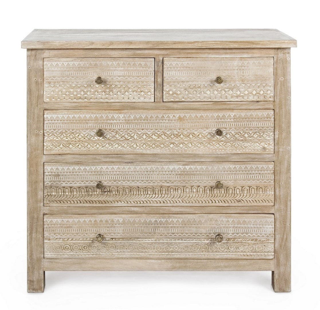 Cassettiera "Mayra" per interno, con 5 Cassetti, 98 x 45 x 98 cm in Cassettiere Decor Space - Altamura, commercioVirtuoso.it
