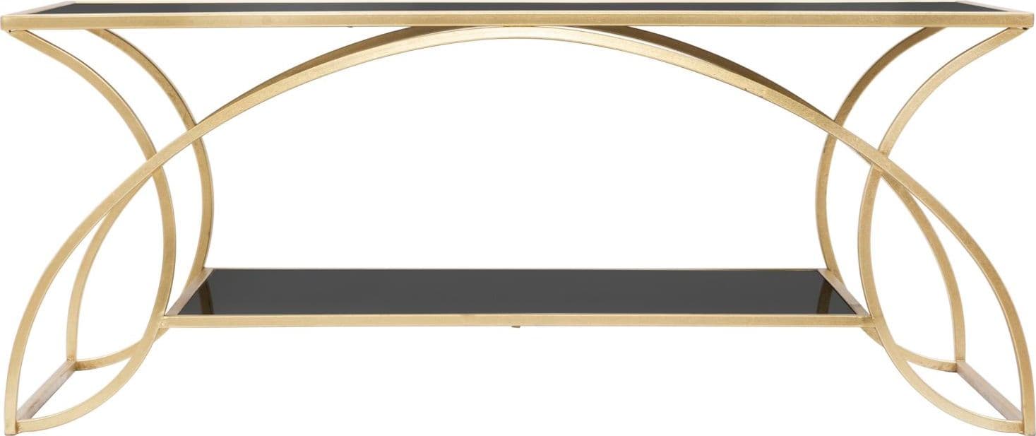 Tavolo da caffè "Sunshine" struttura in metallo e ripiano in vetro per interni in Console e tavoli da divano Decor Space - Altamura, commercioVirtuoso.it