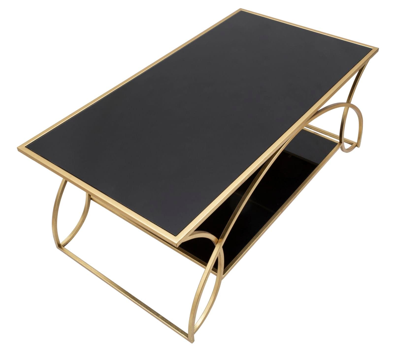 Tavolo da caffè "Sunshine" struttura in metallo e ripiano in vetro per interni in Console e tavoli da divano Decor Space - Altamura, commercioVirtuoso.it