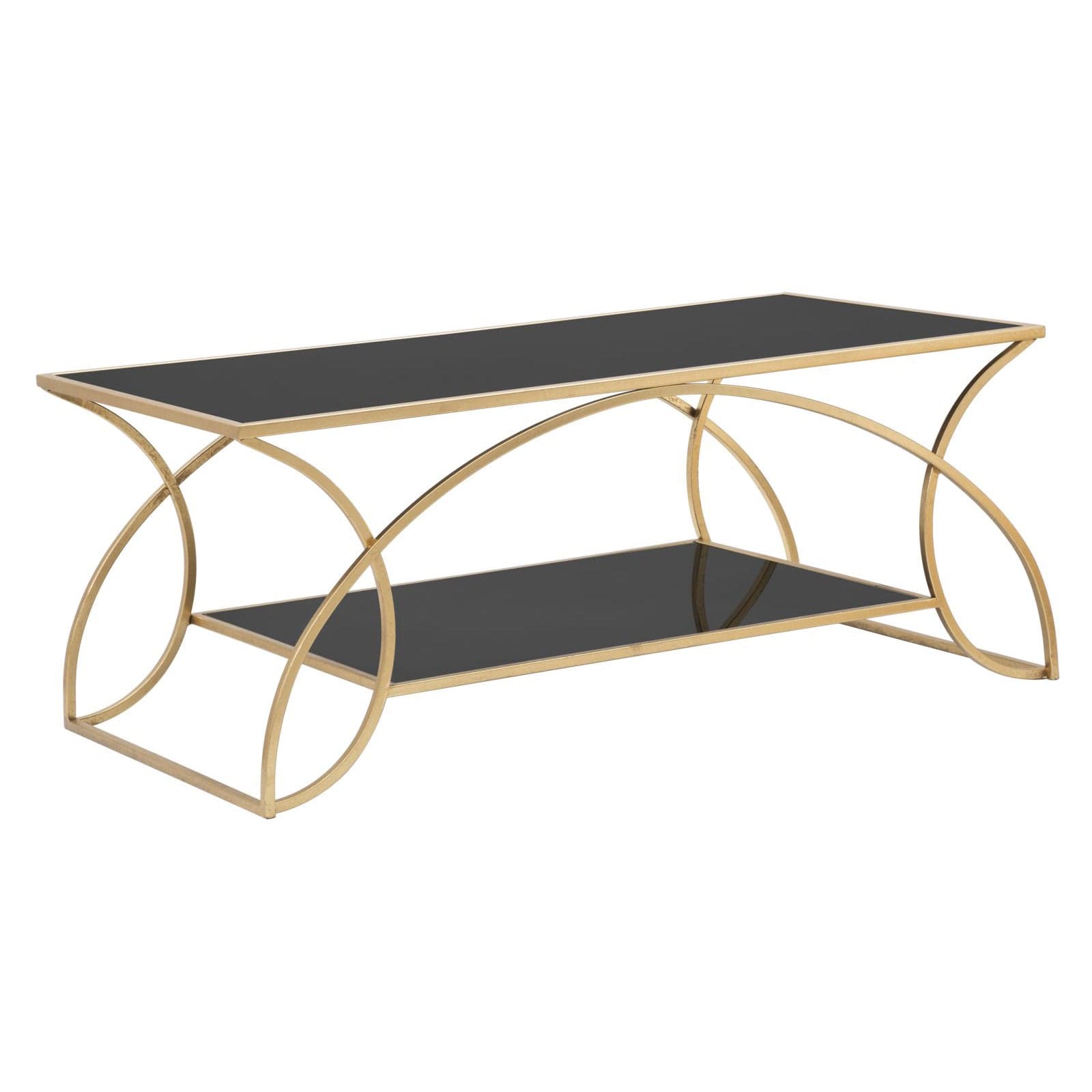 Tavolo da caffè "Sunshine" struttura in metallo e ripiano in vetro per interni in Console e tavoli da divano Decor Space - Altamura, commercioVirtuoso.it