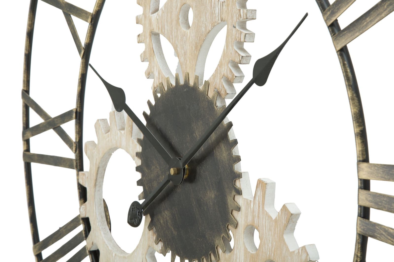 Orologio con ingranaggi da parete in ferro e legno MDF per salotto e cucina in Orologi da parete Decor Space - Altamura, commercioVirtuoso.it