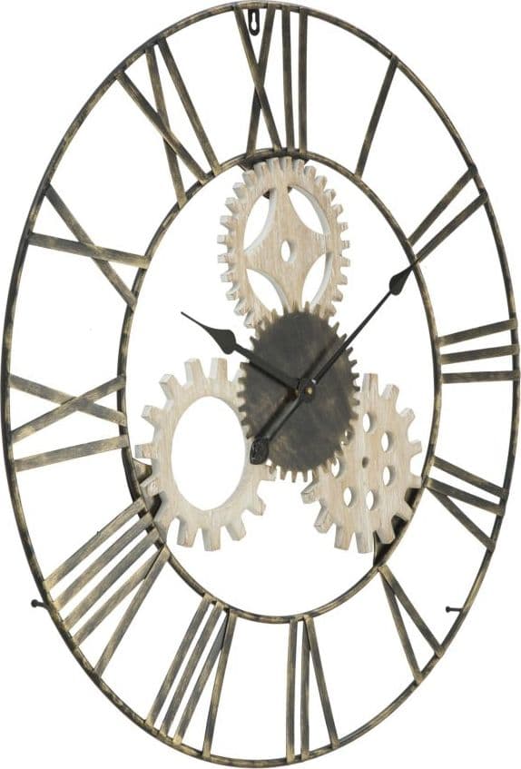 Orologio con ingranaggi da parete in ferro e legno MDF per salotto e cucina in Orologi da parete Decor Space - Altamura, commercioVirtuoso.it