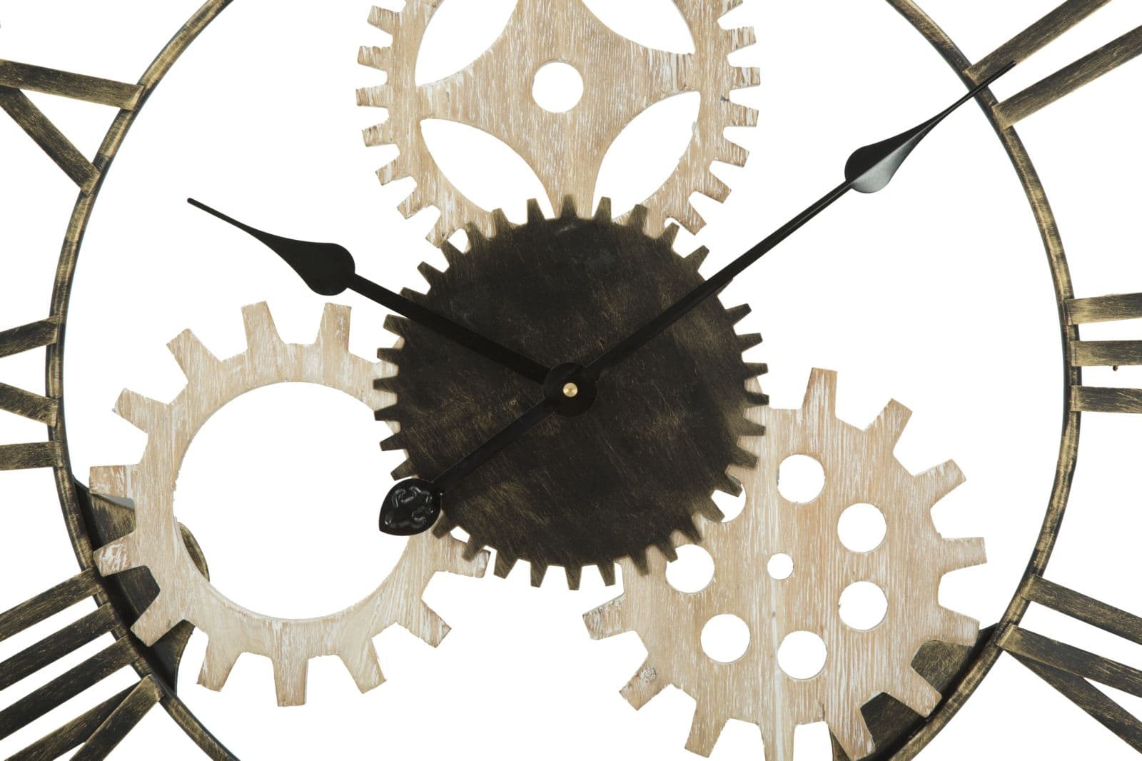 Orologio con ingranaggi da parete in ferro e legno MDF per salotto e cucina in Orologi da parete Decor Space - Altamura, commercioVirtuoso.it
