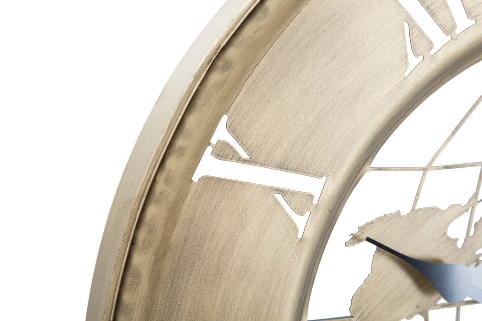 Orologio da parete in ferro color oro per salotto e cucina in Orologi da parete Decor Space - Altamura, commercioVirtuoso.it