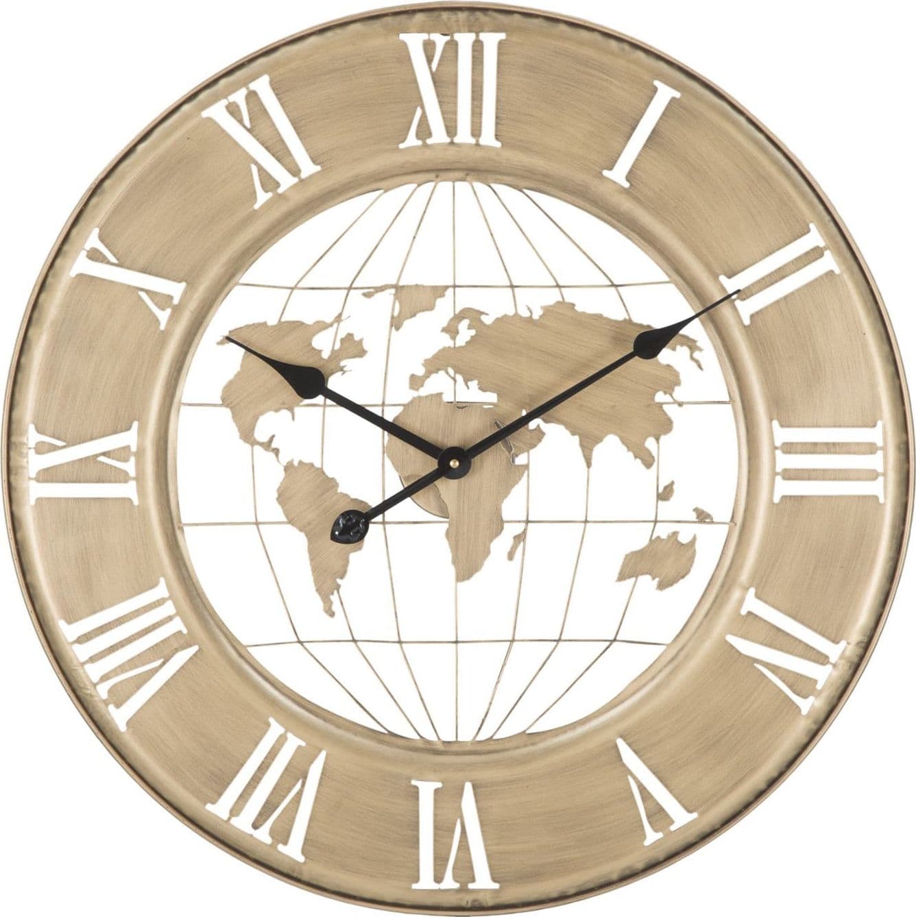 Orologio da parete in ferro color oro per salotto e cucina in Orologi da parete Decor Space - Altamura, commercioVirtuoso.it