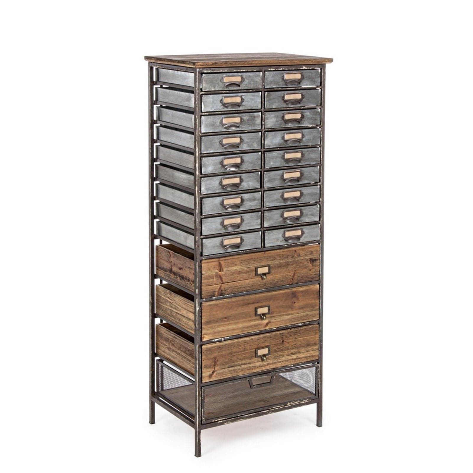 Cassettiera "Officina" per interno, con 25 Cassetti-1 Ante, 82 x 37.5 x 138.5 cm - 23
