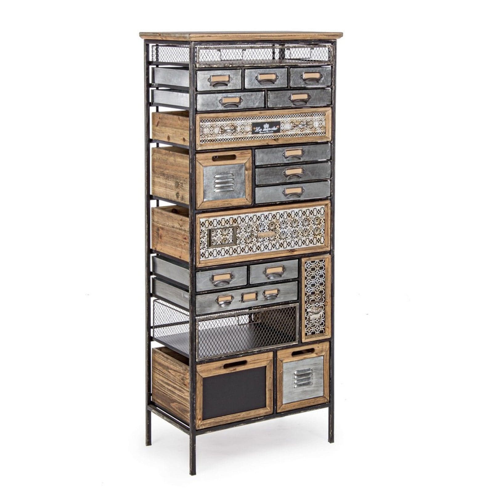 Cassettiera "Officina" per interno, con 25 Cassetti-1 Ante, 82 x 37.5 x 138.5 cm - 22