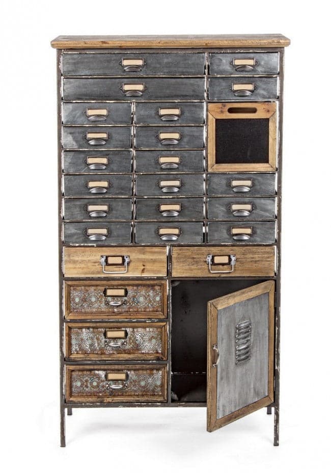 Cassettiera "Officina" per interno, con 25 Cassetti-1 Ante, 82 x 37.5 x 138.5 cm in Cassettiere Decor Space - Altamura, commercioVirtuoso.it