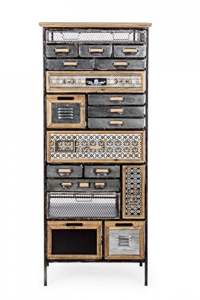 Cassettiera "Officina" per interno, con 25 Cassetti-1 Ante, 82 x 37.5 x 138.5 cm in Cassettiere Decor Space - Altamura, commercioVirtuoso.it