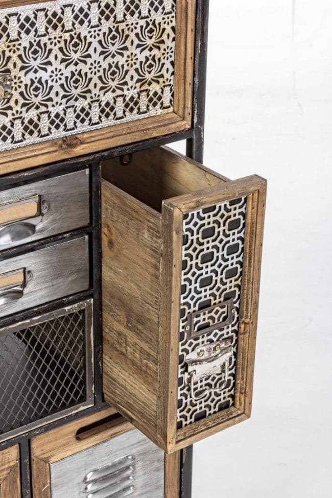 Cassettiera "Officina" per interno, con 25 Cassetti-1 Ante, 82 x 37.5 x 138.5 cm - 21
