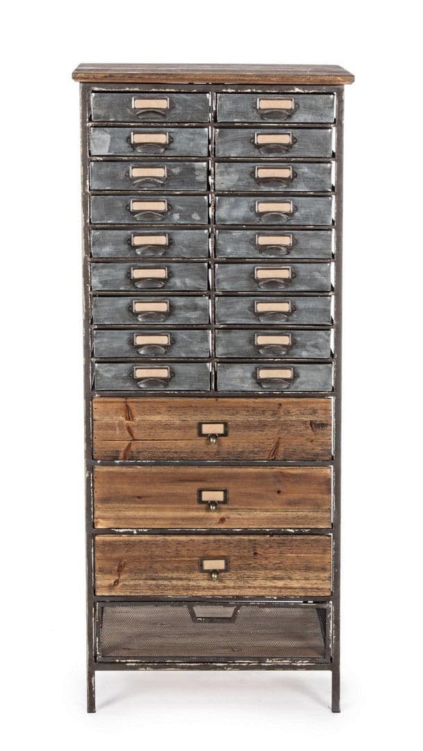 Cassettiera "Officina" per interno, con 25 Cassetti-1 Ante, 82 x 37.5 x 138.5 cm - 27