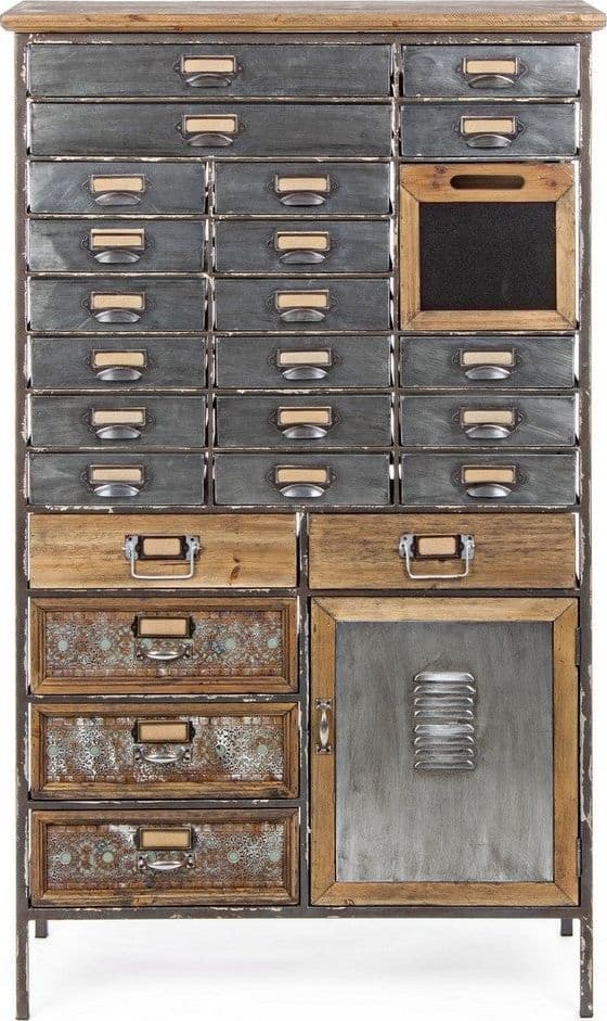 Cassettiera "Officina" per interno, con 25 Cassetti-1 Ante, 82 x 37.5 x 138.5 cm in Cassettiere Decor Space - Altamura, commercioVirtuoso.it