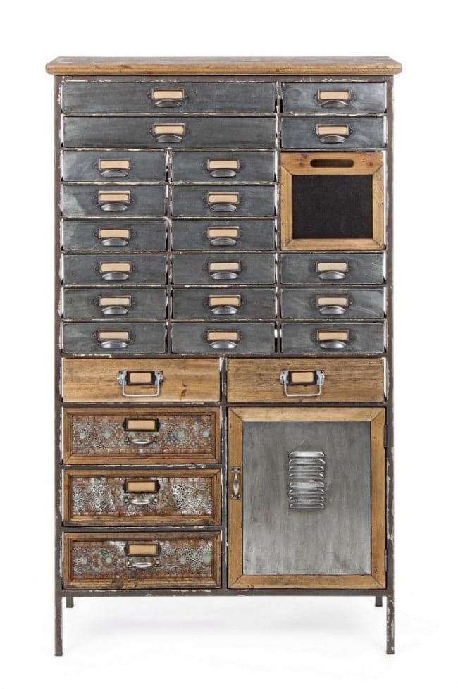 Cassettiera "Officina" per interno, con 25 Cassetti-1 Ante, 82 x 37.5 x 138.5 cm in Cassettiere Decor Space - Altamura, commercioVirtuoso.it