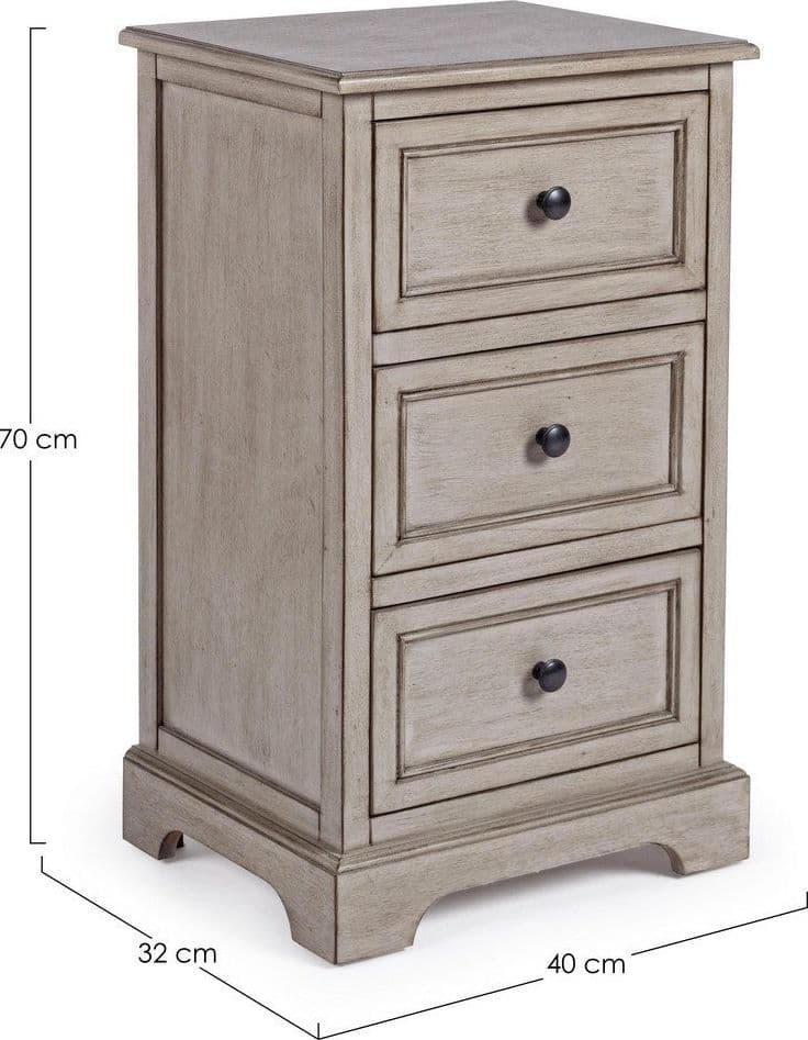 Cassettiera "Margaret" per interno, con 3 Cassetti, 43.6 x 35.6 x 74 cm in Cassettiere Decor Space - Altamura, commercioVirtuoso.it