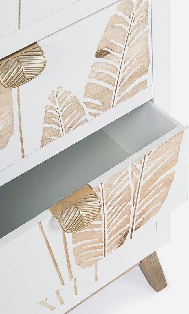 Cassettiera "Folium" con struttura in abete e mdf, 45 x 30 x109.5h cm in Cassettiere Decor Space - Altamura, commercioVirtuoso.it