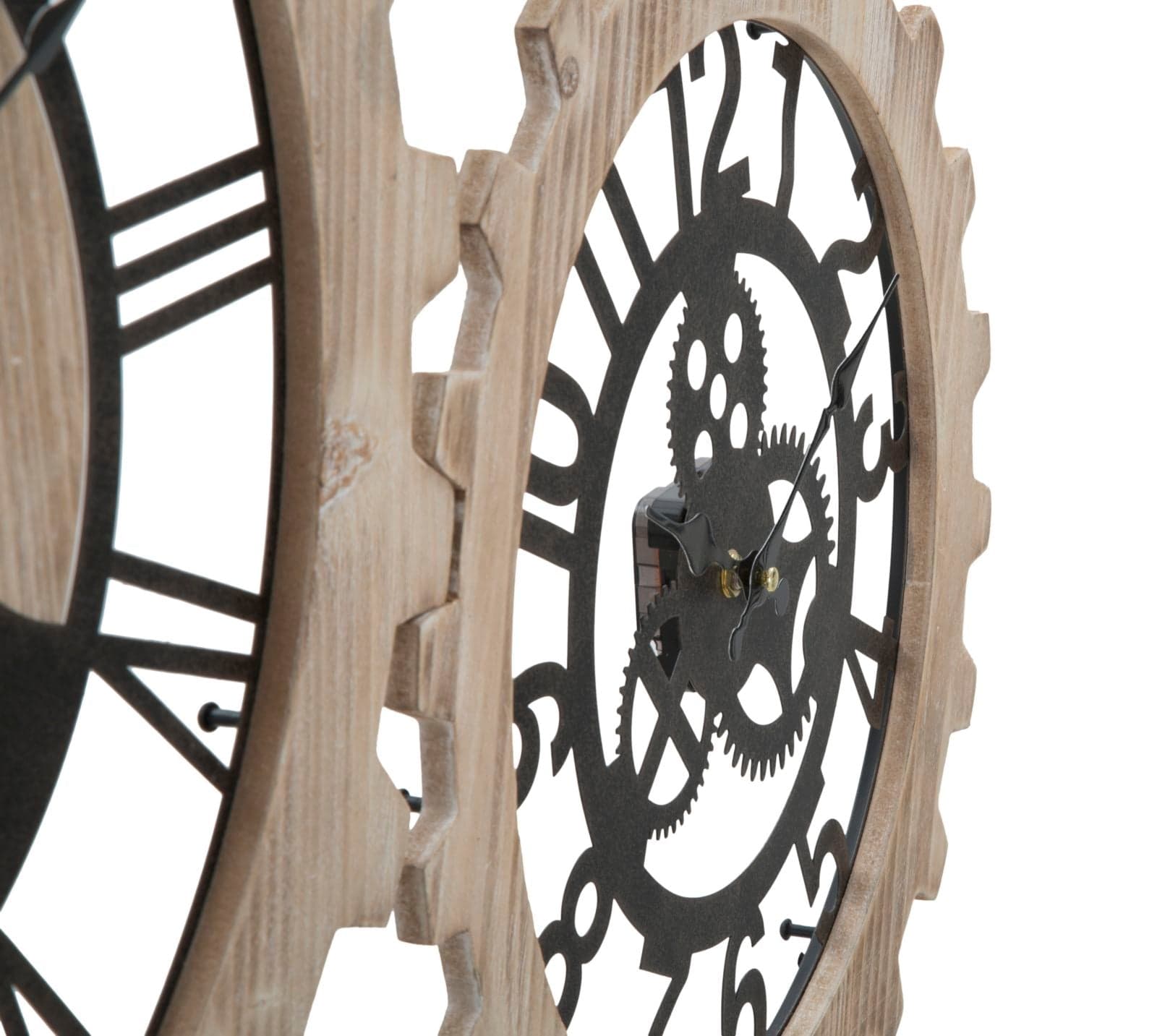 Orologio da parete triplo ingranaggio in legno MDF e ferro per salotto e cucina in Orologi da parete Decor Space - Altamura, commercioVirtuoso.it