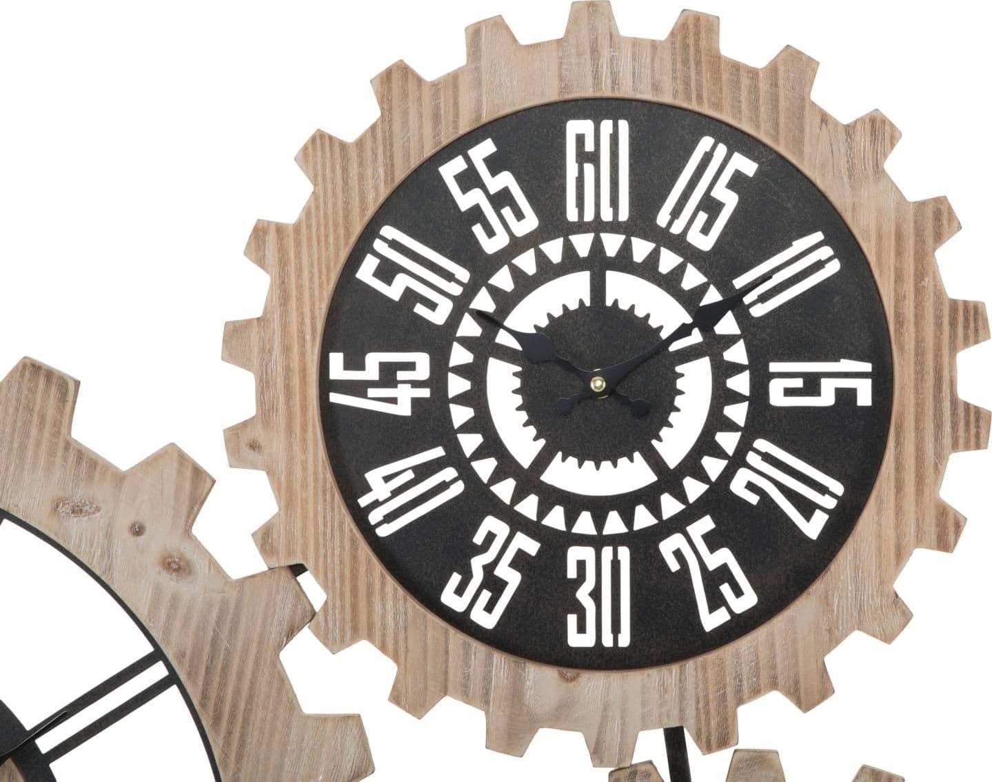 Orologio da parete triplo ingranaggio in legno MDF e ferro per salotto e cucina in Orologi da parete Decor Space - Altamura, commercioVirtuoso.it