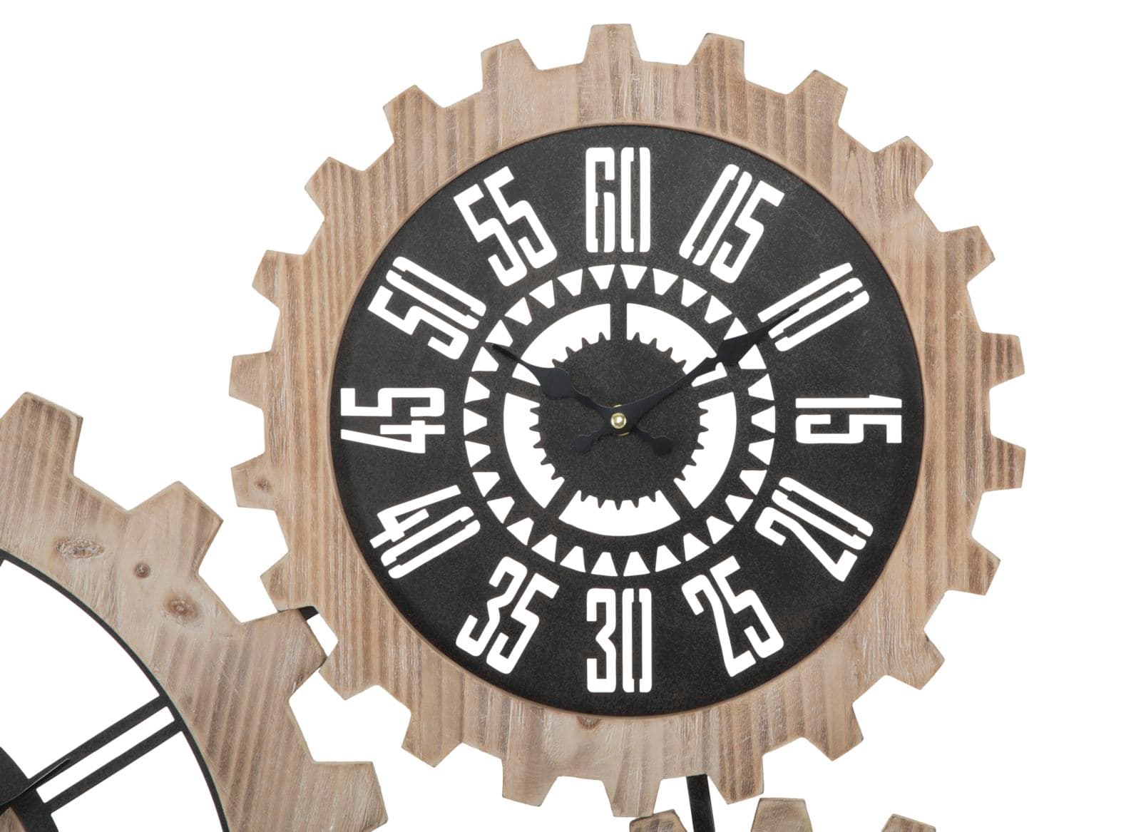 Orologio da parete triplo ingranaggio in legno MDF e ferro per salotto e cucina in Orologi da parete Decor Space - Altamura, commercioVirtuoso.it