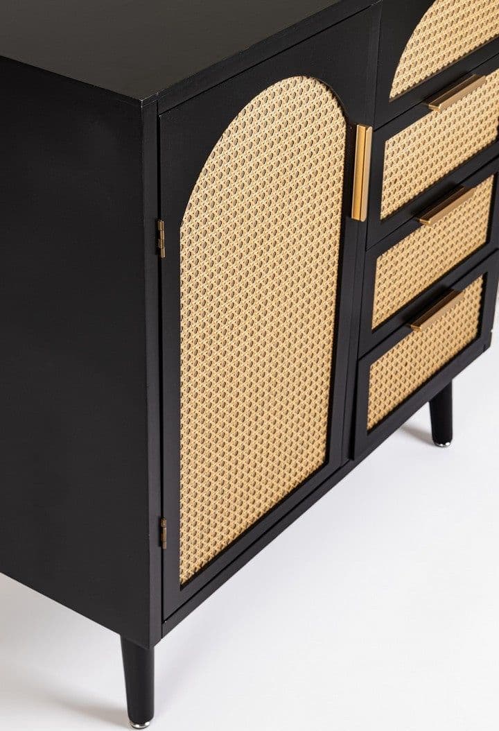 Mobile credenza "Josine" in mdf-legno di pino, inserti in rattan in Credenze Decor Space - Altamura, commercioVirtuoso.it