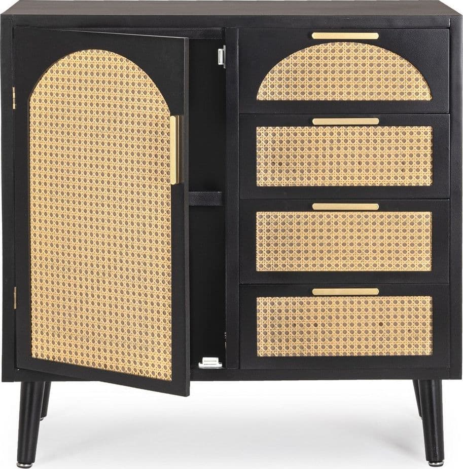 Mobile credenza "Josine" in mdf-legno di pino, inserti in rattan in Credenze Decor Space - Altamura, commercioVirtuoso.it