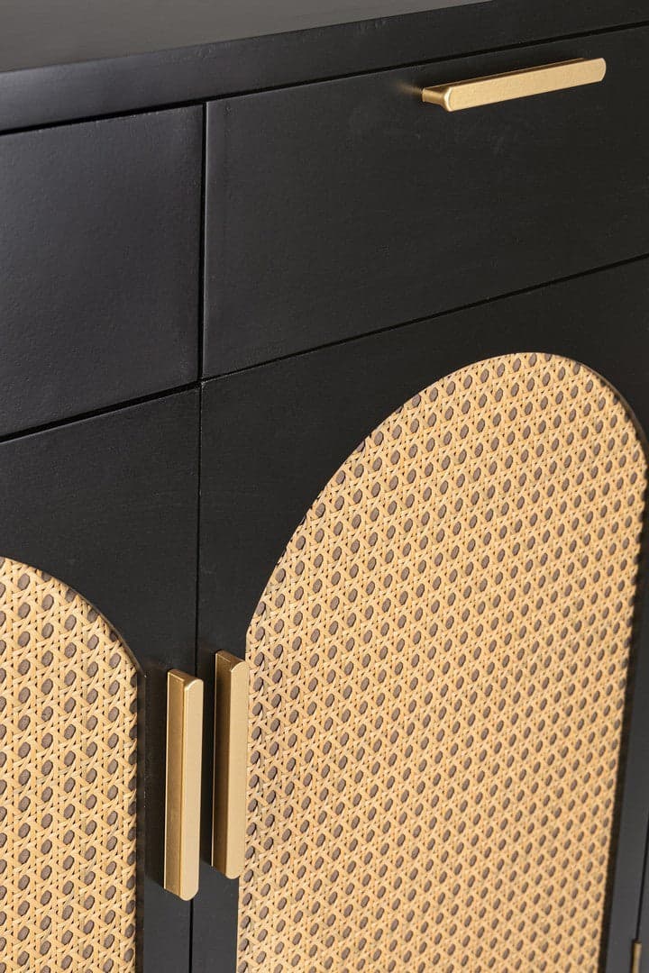 Mobile credenza "Josine" in mdf-legno di pino, inserti in rattan in Credenze Decor Space - Altamura, commercioVirtuoso.it