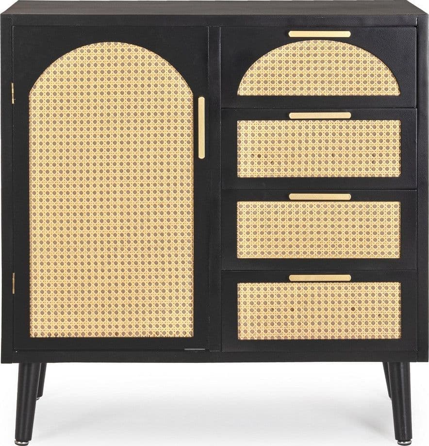 Mobile credenza "Josine" in mdf-legno di pino, inserti in rattan in Credenze Decor Space - Altamura, commercioVirtuoso.it