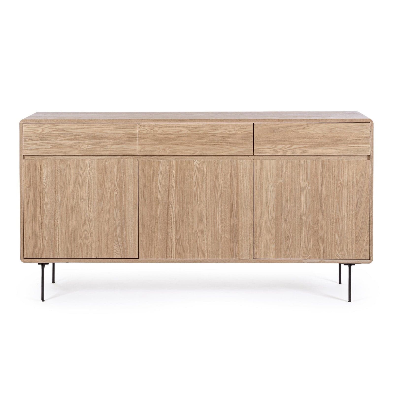 Mobile credenza "Widald" in mdf-legno di frassino, gambe in acciaio, per interno - 24